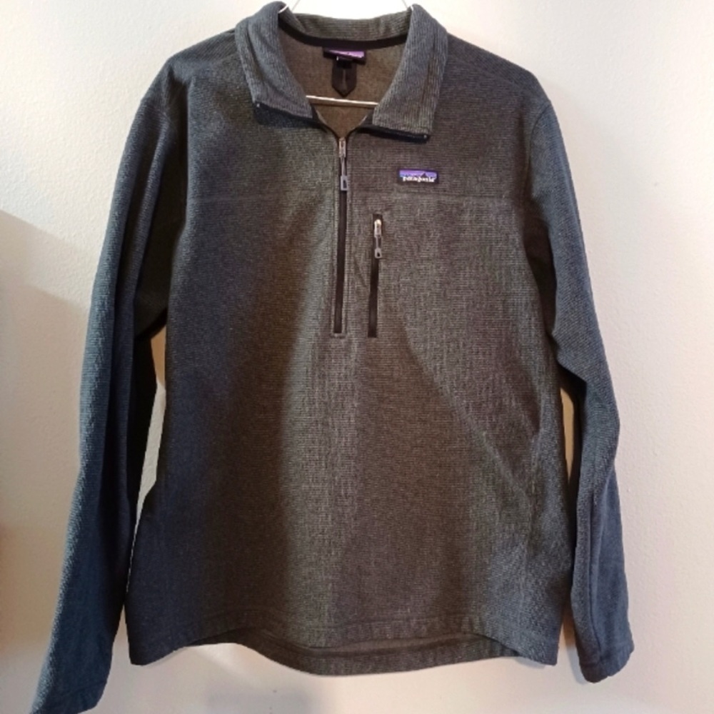 XL Men's Patagonia Gray Fleece Pullover with Partial Zip